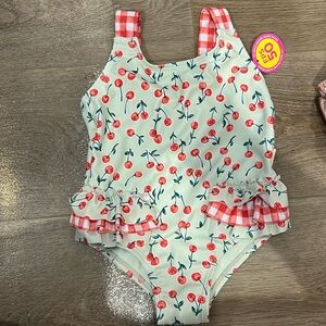 NWT Cynthia Rowley cherries baby swimsuit 18m SPF 50